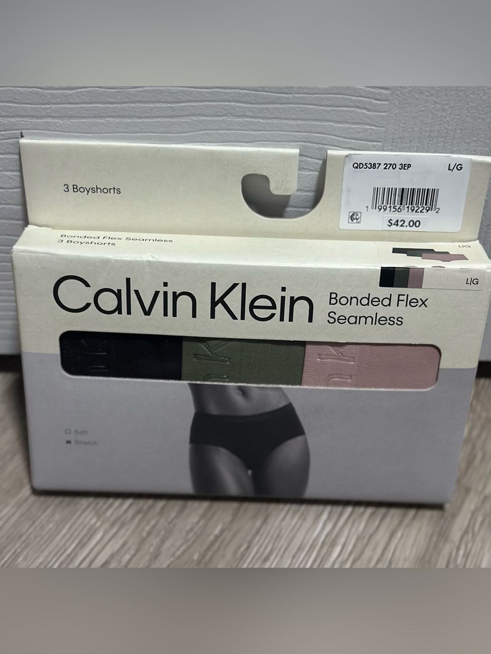 Calvin Klein Bonded Flex Seamless Boyshorts – Black, Olive, Dusty Pink